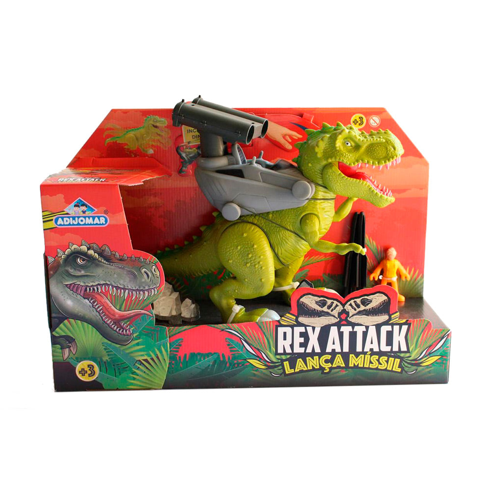 Brinquedo Dinossauro Rex Attack Defender Adijomar - Jurassic Park - Jóia  Presentes e Utilidades