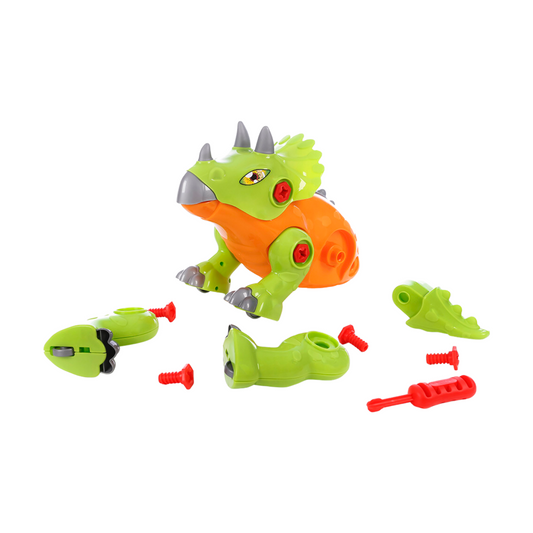 Brinquedo Dinossauro Rex Attack Branco Para Colorir + Pincel + 6 Tintas
